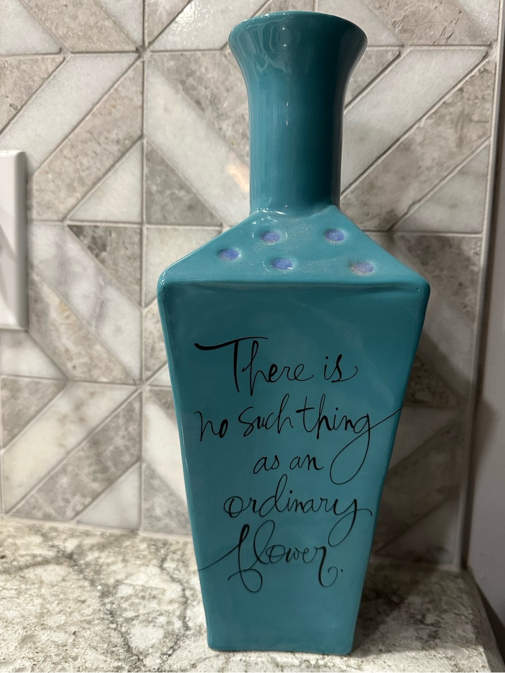 Hallmark Teal Ceramic Vase From The Laurel Creek Collection